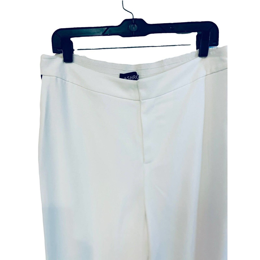 3/$15 Ashro Crepe Flat Front Sporty Side Stripe Womans Career Office Casual Pant - Picture 6 of 11